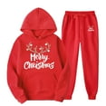 thumbnail image 1 of TIMIFIS Ensemble de Survêtement pour Homme Rouge 2 Pcs à Capuche Athlétique Chandail Décontracté Course Jogging Tenue de Sport Ensemblesfall, 1 of 8