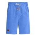 thumbnail image 7 of LMOIPLI Men's Linen Casual Shorts Elastic Drawstring Waist Summer Shorts with Pockets Lightweight Breathable Beach Shorts for Men Blue XXL, 7 of 7