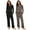 A-black/Leopard, variant on 2 Pack Women's Pajama Set Long Sleeve Top with Jogger Pants Lounge Sets Sleepwear Loungewear with Pockets