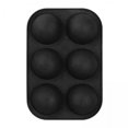 thumbnail image 1 of DOMELAY 2x Molde redondo de silicona antiadherente semiesférico de 6 agujeros para hornear pasteles, color negro, 2 piezas, 1 of 8