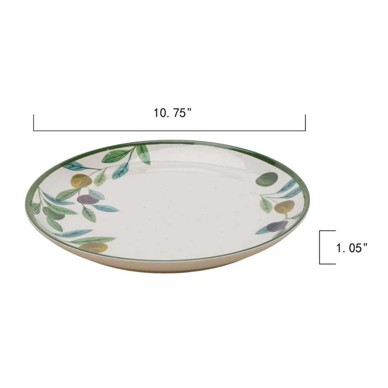 Better Homes & Gardens Olive Beige 10.75 in Round Bamboo Melamine Dinner Plate