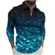 thumbnail image 2 of Blusa y camisa de manga larga con cuello vuelto para hombre, jersey de solapa con cremallera y manga larga, blusa informal estampada para San Valentín, poliéster para hombre, 2 of 5