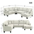 thumbnail image 5 of 108*85.5" Modern U Shape Sectional Sofa, 7 Seat Fabric Sectional Sofa Set with 3 Pillows Included for Living Room, Apartment, Office, 5 of 9