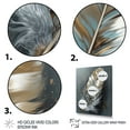 thumbnail image 3 of Designart "Gold Feather Wanderlust IV" Glam Feather Wall Art For Bathroom, 3 of 5