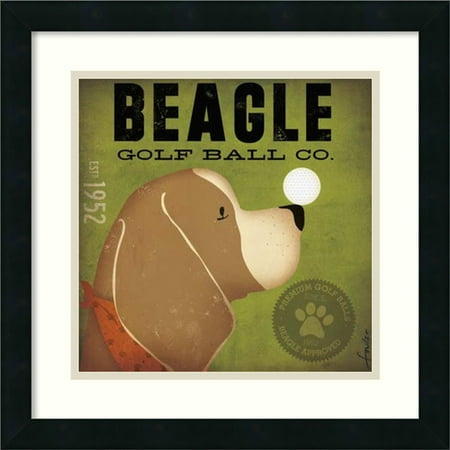 Amanti Art 'Beagle Golf Ball Co.' by Stephen Fowler Framed Graphic Art