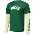 thumbnail image 2 of Unisex Stadium Essentials Hunter Green Milwaukee Bucks Spectator Twofer Long Sleeve  T-Shirt, 2 of 3