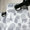 thumbnail image 3 of Ambesonne Compass Grommet Curtain, Sailing Boat Pattern, 50" x 72", Black Bluegrey White, 3 of 6