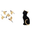 thumbnail image 1 of Juego de arte de pared de pájaro de madera, figura de pájaro, adorno colgante de pared, estatua de gato de resina para escritorio, adecuada para sala, 1 of 8