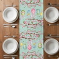 thumbnail image 4 of Table Runner 70 Inches Long for Kitchen Dining, Easter Eggs Dresser Scarf Farmhouse, Dining Table Decorations for Wedding/Parties, Spring Watercolor Bunny Flower Green 13 x 70 In, 4 of 8