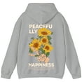 thumbnail image 3 of Positive Vibes Hoodie with Peace Hand and Sunflowers – Motivational Unisex Back Print Pullover., 3 of 6