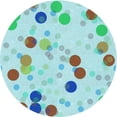 thumbnail image 1 of Ahgly Company Machine Washable Indoor Round Transitional Blue Hosta Blue Area Rugs, 4' Round, 1 of 7