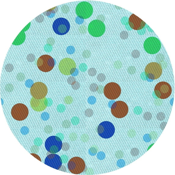 Ahgly Company Indoor Round Patterned Blue Hosta Blue Area Rugs, 3' Round
