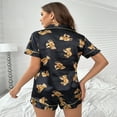 thumbnail image 6 of Yievot Women's Satin Silky Pajama Set Bear Printed Short Sleeve T-Shirt with Shorts Women Set Pjs Loungewear Spring Fashion Outfits For Women 2024 on Clearance, 6 of 6