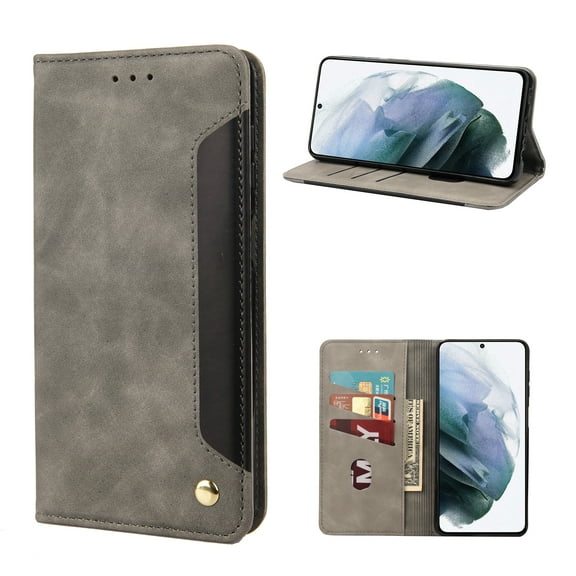 Galaxy S22 Plus Case - TECH CIRCLE [Magnetic Closure] Protective Wallet Flip Lightweight Classic Cover Case with Card Holders for Samsung Galaxy S22  (6.6 Inch) 2022 Release, Gray