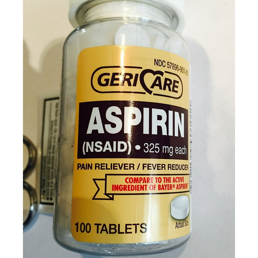 Geri Care Aspirin Tablets, Pain Reliever/Fever Reducer, 325 mg (4