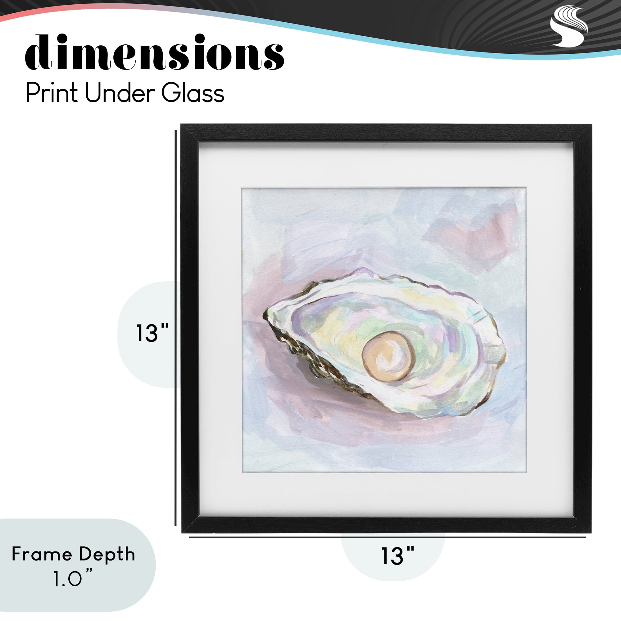 Stupell Industries Silent Opal Oyster Black Framed Print Under Glass, design by Melissa Wang