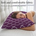 thumbnail image 5 of Dark Purple Moroccan Pillow Covers, Linen Long Throw Pillow Case, Country Abstract Quatrefoil Lattice Holiday Pillow Protector Decorative Cushion Cover for Living Room/Bedroom 24" x 36", 5 of 8