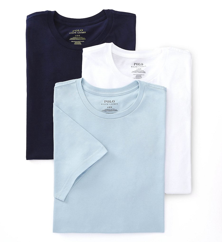 Polo Ralph Lauren LCCN Classic Fit 100% Cotton Crew T-Shirts - 3 Pack -  