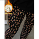thumbnail image 3 of Pantalones casuales con estampado de Hello Kitty de Sanrio, pantalones rectos holgados con forro de felpa y dibujos animados a la moda, pantalones negros bonitos Y2k para mujer, 3 of 3