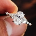 thumbnail image 4 of solitaire jewels 2.5CT Oval Moissanite Art Deco Engagement Ring For Women, 10K Rose Gold, 4 of 5
