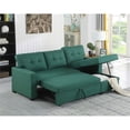 thumbnail image 3 of Pemberly Row Polyester Fabric Reversible Sleeper Sectional Sofa in Green, 3 of 15