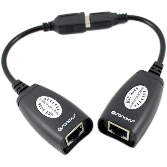 SANOXY USB over Cat5/5e/6 Extension Cable RJ45 Adapter Set