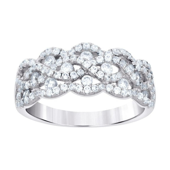 925 Sterling Silver Womens Cubic Zirconia Religious Faith Crossover Fashion Ring Size 6 Ring for Women