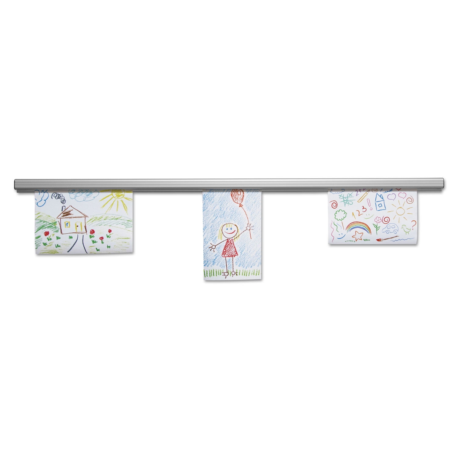 Advantus Grip-a-Strip Display Rail, 36 x 1 1/2, Aluminum Finish