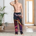 thumbnail image 2 of Sikiie Colorful Abstract Wave Motion Pajama Pants Men, PJ Bottoms, Sleep & Lounge Pants-XX-Large, 2 of 6