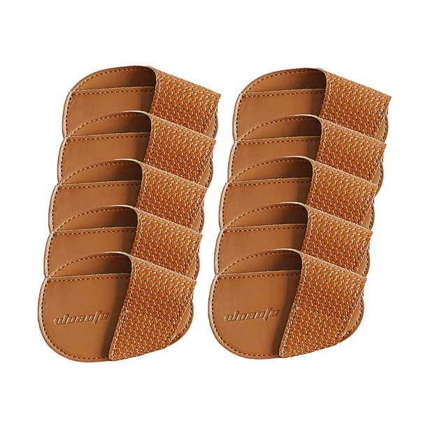 Juego de fundas protectoras para cabezas de hierro de golf de PU para golfistas que practican deportes al aire libre. Marrón Pequeño