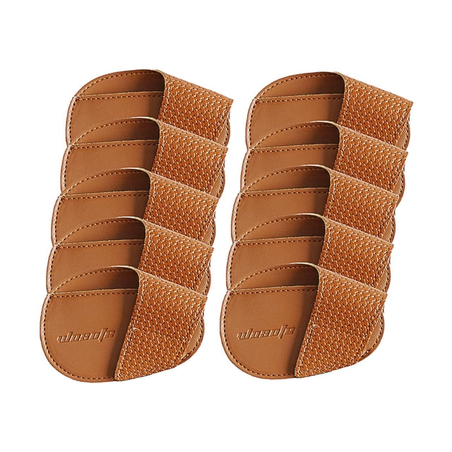 koolsoo Golf Iron Couvre Ensemble PU Cuir Protection Tête de Golf Léger Couvre pour Brun Grand