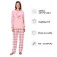 thumbnail image 2 of Pink Gingerbread House Matching Family Christmas Pajamas With Dog, Pink Plaid Holiday PJs, Plus Sizes, With Pockets, 2 of 7