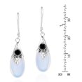 thumbnail image 4 of Gorgeous Moonstone Teardrop Black Onyx Crystal Sterling Silver Earrings, 4 of 5