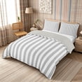 thumbnail image 2 of Meiyoeat Retro Pinstripe Duvet Cover King, Modern Straight Line King Bedding, Gray White,Grey Reversible,3 Pieces,No Comforter1 Duvet Cover and 2 Pillowcases, 2 of 6