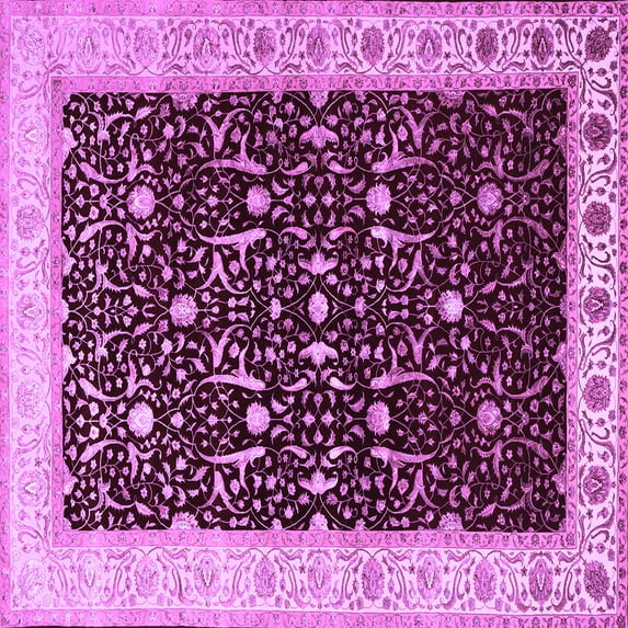 Ahgly Company Indoor Square Persian Purple Traditional Area Rugs, 3' Square