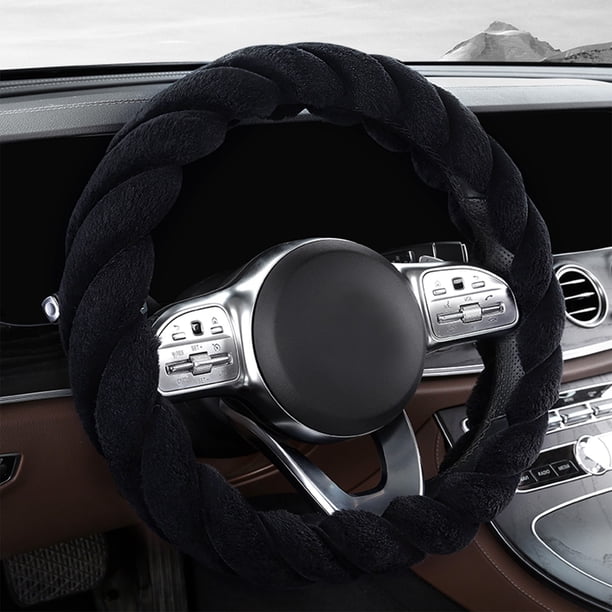 Funda para volante de coche con decoración suave, cálida y antideslizante. Protector universal para volantes de 14 a 15 pulgadas.