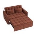thumbnail image 4 of AOOWOW 51.18" Velvet Pull Out Sleeper Sofa Bed with Adjustable Backrest,  Convertible Sleeper Sofa Couch for Small Spaces, Camel, 4 of 8