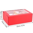 thumbnail image 3 of Gustave Christmas Cookie Boxes with Lids & Window, 6Pcs Bakery Christmas Treat Boxes Red Xmas Pastry Cupcake Candy Boxes Packaging Containers for Holiday Gift Giving Party Favor, 3 of 9