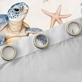 thumbnail image 4 of Homewish Child Sea Turtle Blackout Curtains Set of 2 (52x84 Each), Kawaii Marine Coral Sealife Window Curtains, Vintage Cartoon Theme Curtains and Drapes, Blackout Curtains Room Decor, 4 of 6