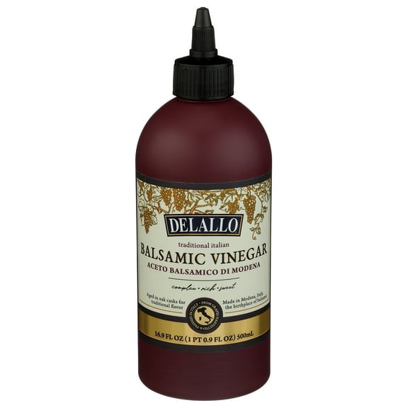Delallo Balsamic Vinegar Squeeze Bottle 16.9 oz (Pack of 6)
