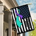 thumbnail image 2 of Suicide Prevention Awareness America Flag Teal And Purple Ribbon (28" x 40") USA House Flag Premium Decorative Yard Outdoor Flags, 2 of 3