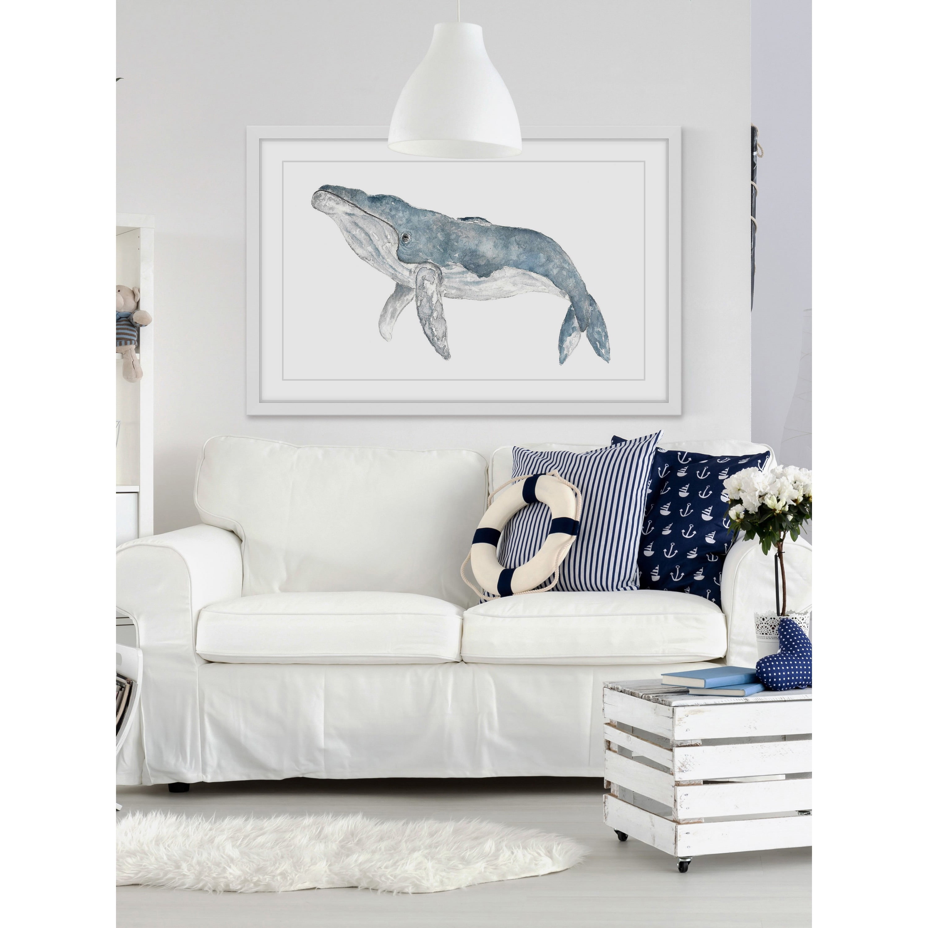 Marmont Hill "Humpback Whale" by Thimble Sparrow Framed Painting Print