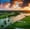 Golf Course Sunset, variant on Elephant Stock Golf Course Sunset Wall Art - Horizontal Canvas Wall Art - Living Room Wall Decor - Places Canvas - Green And Orange Decor - 12" x 8"