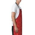 thumbnail image 3 of Pofeuu Red Glitter Print Waterproof Apron with Pockets Adjustable Cooking Aprons Kitchen Bib for Baking Household Cleaning, 3 of 8