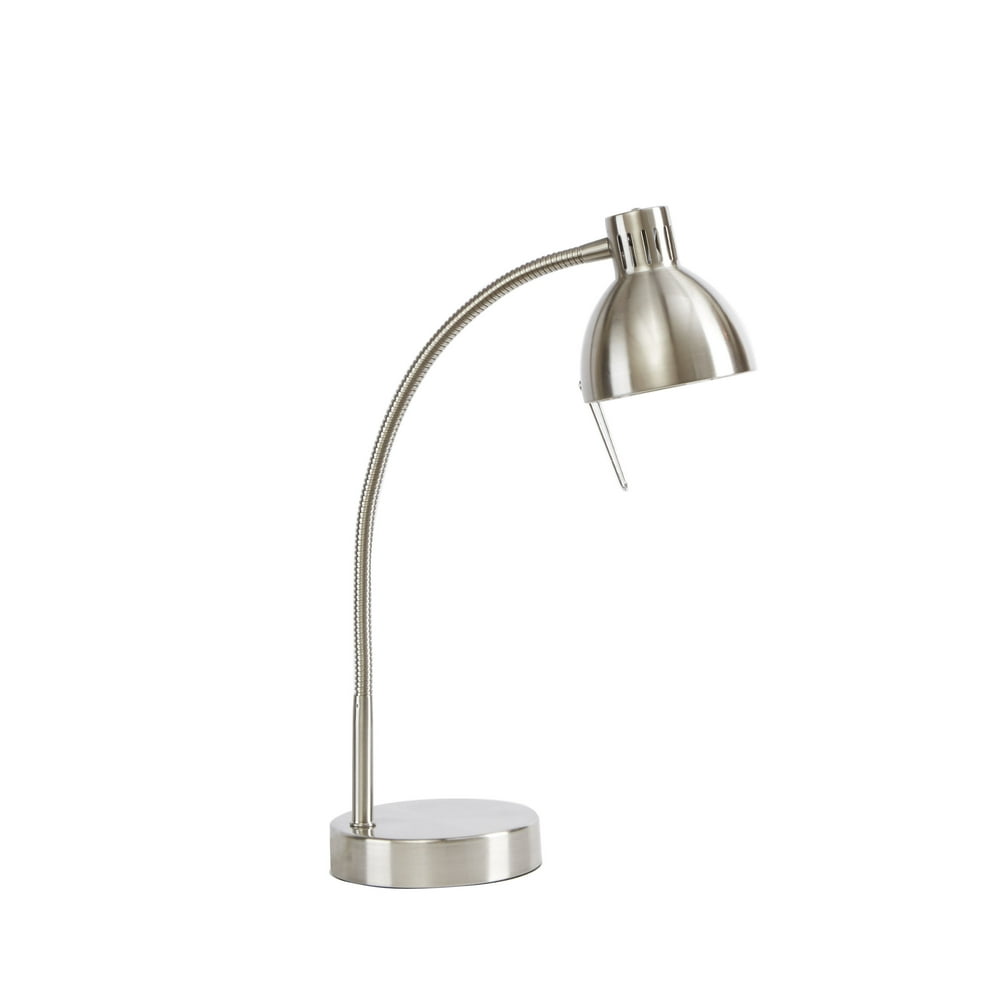 Mainstays Halogen Desk Lamp, Brushed Steel
