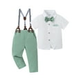thumbnail image 3 of SANMIO Toddler Baby Boy Clothes Suit Gentleman Wedding Formal Dress Outfits,  Shirt with Bowtie + Suspender Pants 1-5 Years, 3 of 6