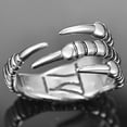 thumbnail image 4 of Stainless Steel Claw Ring for Unisex Silver Gothic Hiphop Cocktail Ring Punk Style Size 7-12, 4 of 4