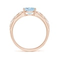thumbnail image 2 of ANGARA Natural Oval 1 ct Aquamarine Vintage Style Ring with Diamond Accents in 14K Rose Gold for Women (Size-8x6mm) | March Birthstone, Anniversary, Jewelry Gift for Women | Natural Aquamarine Ring, 2 of 9