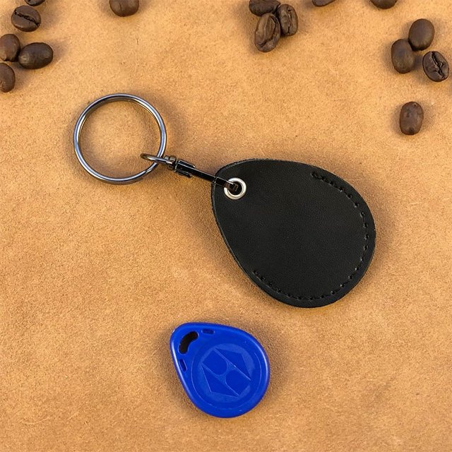 Spot drop-shaped leather property community induction Keychain Access control card set elevator mini card set