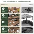 thumbnail image 6 of SERWALL 7-Piece Outdoor Dining Set , 75" HDPE All Weather Patio Dining Set for 6, Outdoor Table and Chairs with Umbrella Hole, Brown, 6 of 10